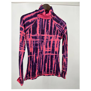 Under Armour Run Tie Dye Turtleneck Women's Size M Purple Pink All Season Fitted